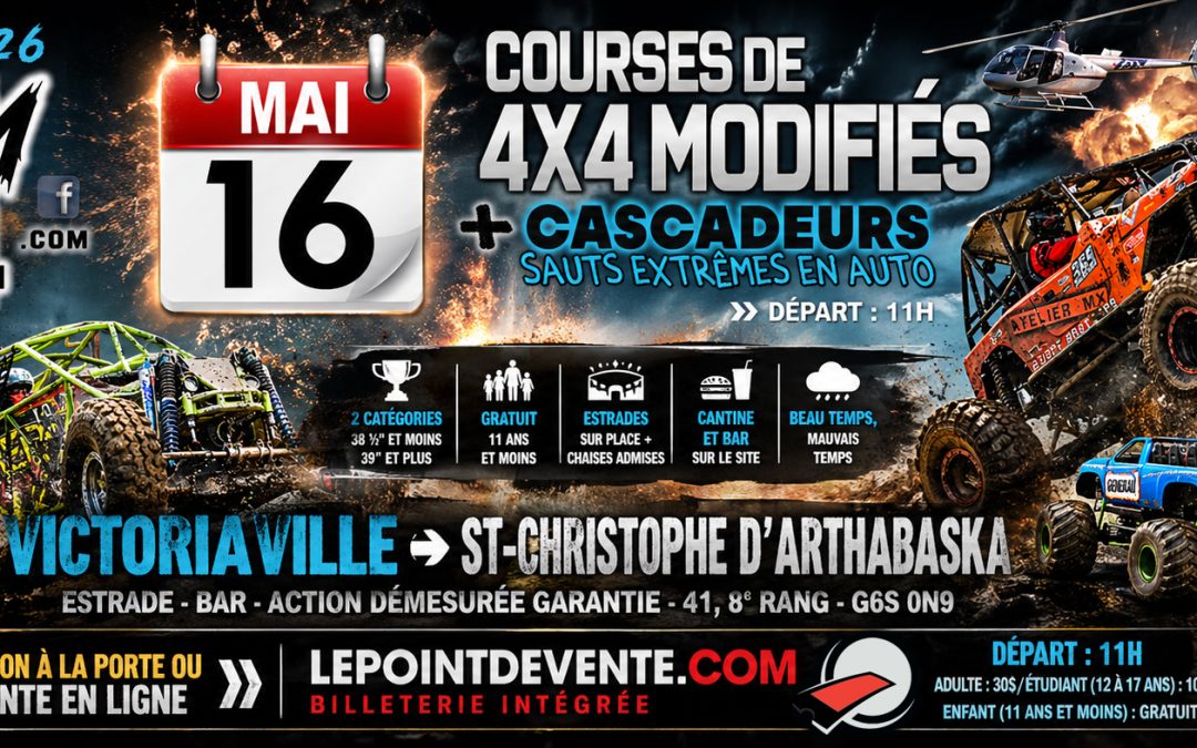 12e Édition X Jam 4×4 @ Victoriaville – 16 mai 2026